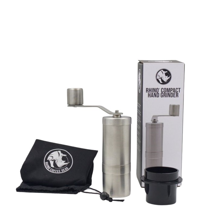 Rhino hand grinder including adapter for the Aeropress